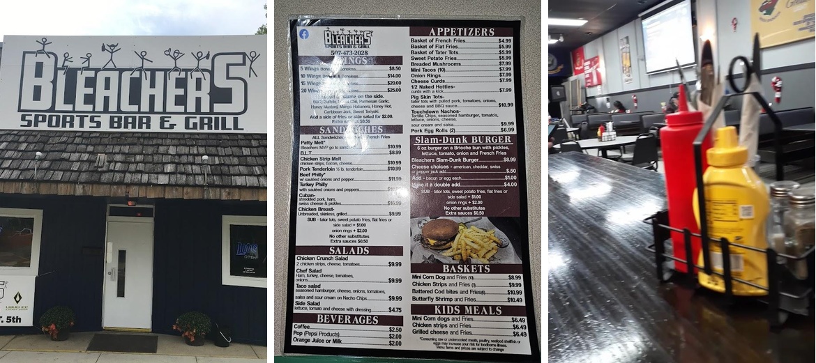 Bleachers Sports Bar and Grill Menu